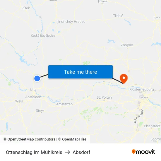 Ottenschlag Im Mühlkreis to Absdorf map