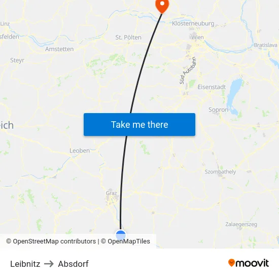 Leibnitz to Absdorf map