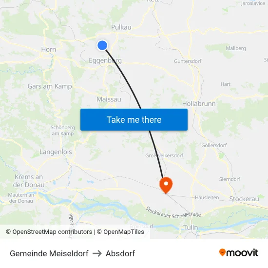 Gemeinde Meiseldorf to Absdorf map