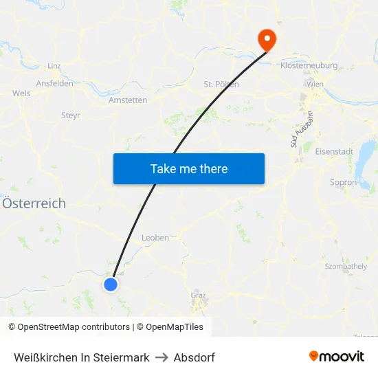 Weißkirchen In Steiermark to Absdorf map