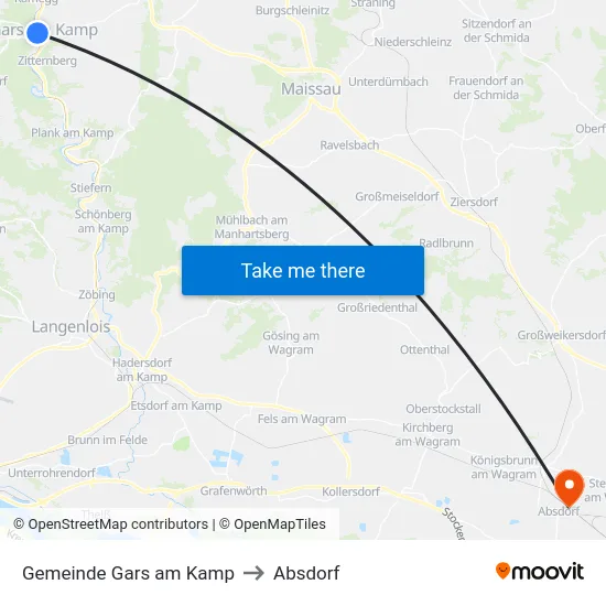 Gemeinde Gars am Kamp to Absdorf map
