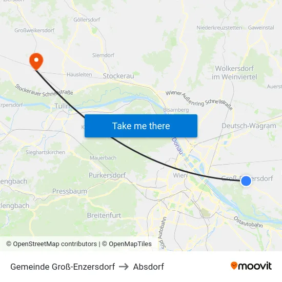 Gemeinde Groß-Enzersdorf to Absdorf map