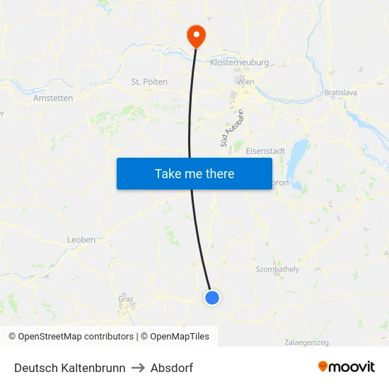 Deutsch Kaltenbrunn to Absdorf map