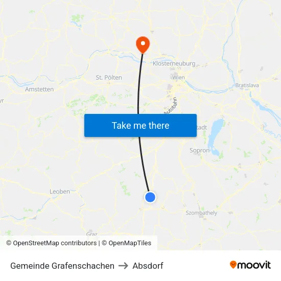 Gemeinde Grafenschachen to Absdorf map