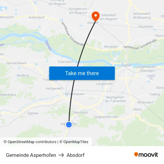 Gemeinde Asperhofen to Absdorf map