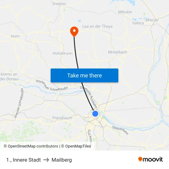 1., Innere Stadt to Mailberg map