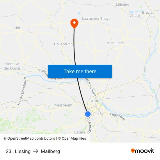 23., Liesing to Mailberg map