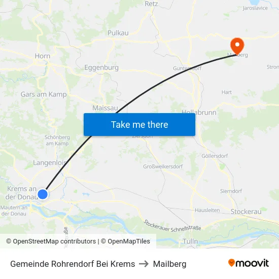 Gemeinde Rohrendorf Bei Krems to Mailberg map
