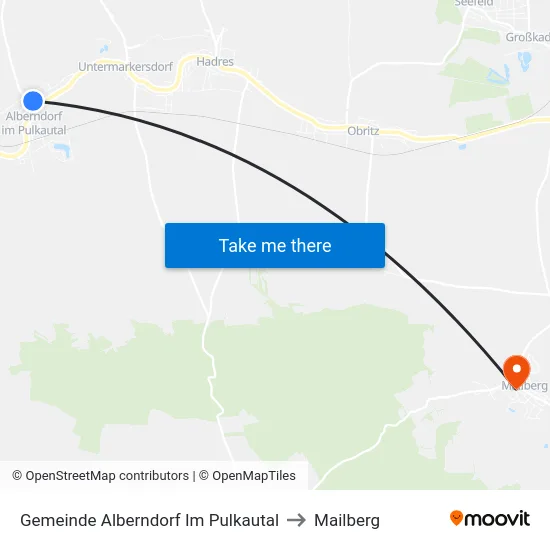 Gemeinde Alberndorf Im Pulkautal to Mailberg map