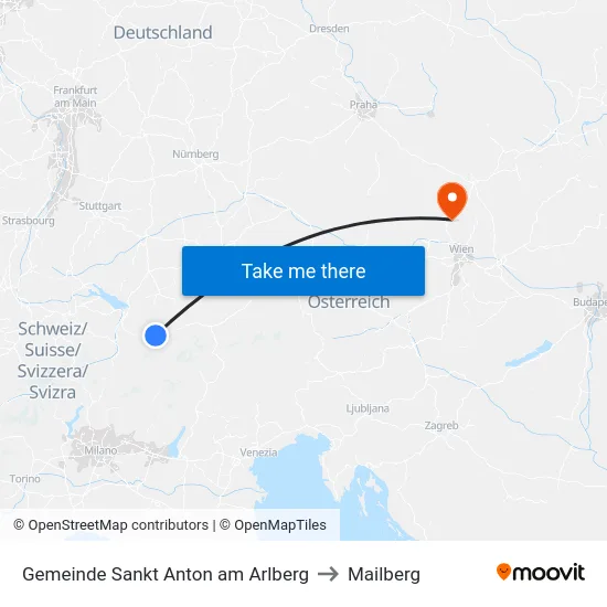 Gemeinde Sankt Anton am Arlberg to Mailberg map