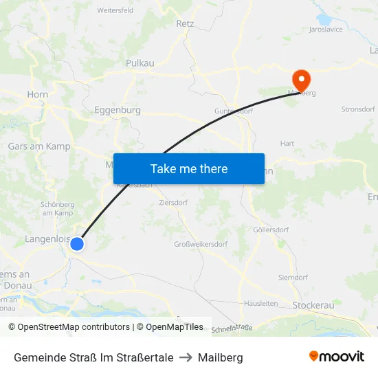 Gemeinde Straß Im Straßertale to Mailberg map