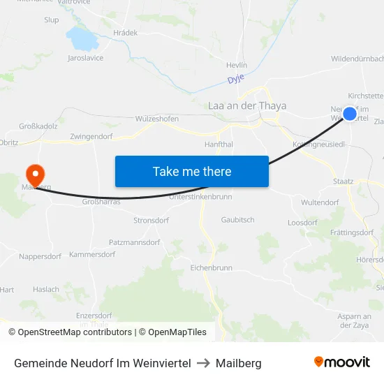 Gemeinde Neudorf Im Weinviertel to Mailberg map