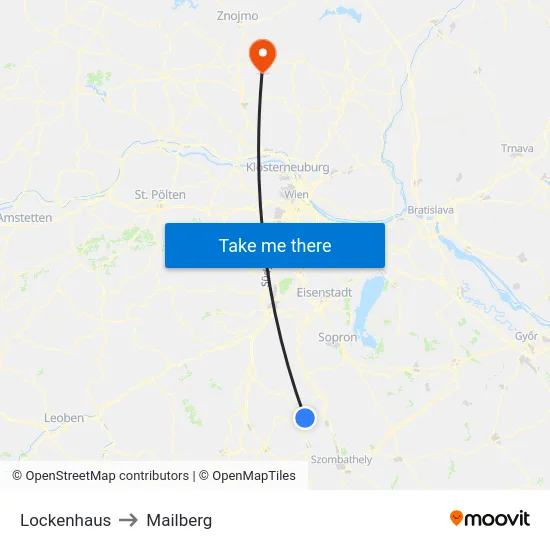 Lockenhaus to Mailberg map