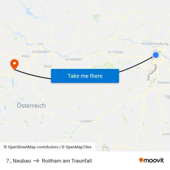 7., Neubau to Roitham am Traunfall map