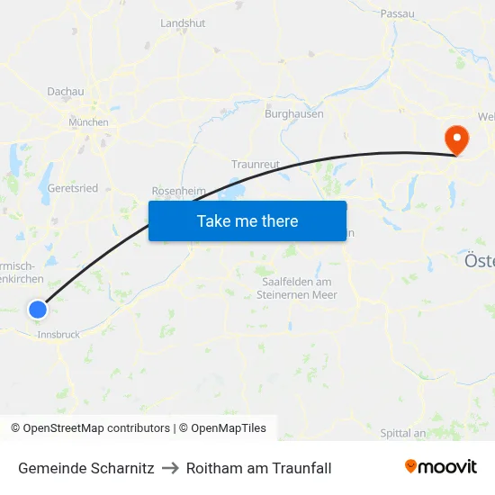 Gemeinde Scharnitz to Roitham am Traunfall map