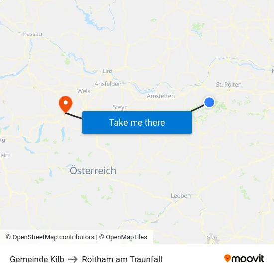 Gemeinde Kilb to Roitham am Traunfall map