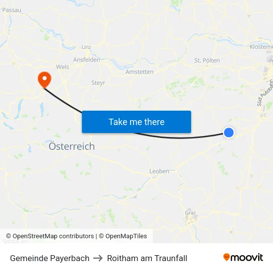 Gemeinde Payerbach to Roitham am Traunfall map