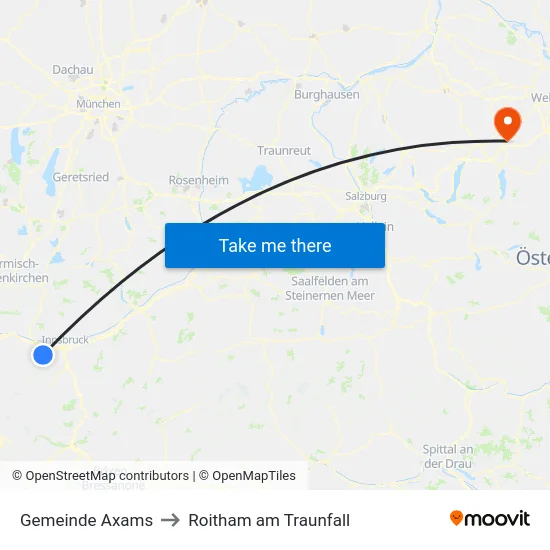 Gemeinde Axams to Roitham am Traunfall map