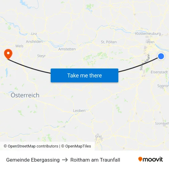Gemeinde Ebergassing to Roitham am Traunfall map