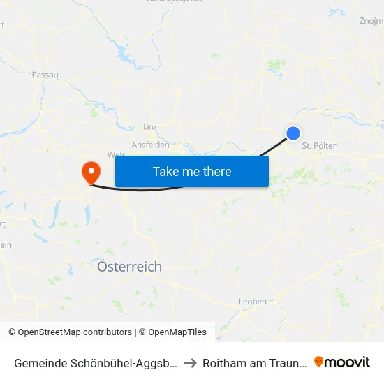 Gemeinde Schönbühel-Aggsbach to Roitham am Traunfall map