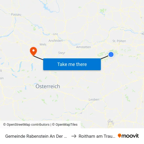 Gemeinde Rabenstein An Der Pielach to Roitham am Traunfall map