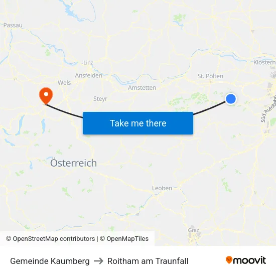 Gemeinde Kaumberg to Roitham am Traunfall map
