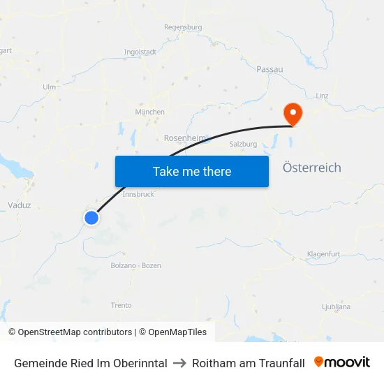 Gemeinde Ried Im Oberinntal to Roitham am Traunfall map