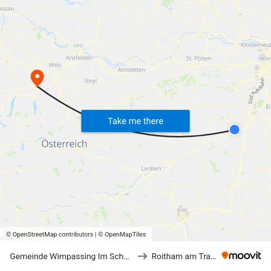 Gemeinde Wimpassing Im Schwarzatale to Roitham am Traunfall map