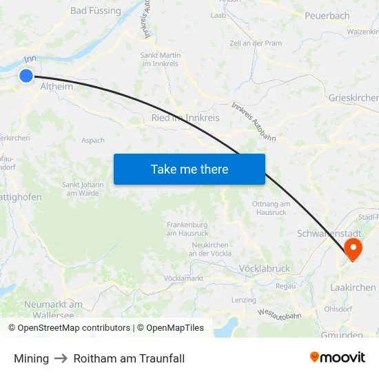 Mining to Roitham am Traunfall map