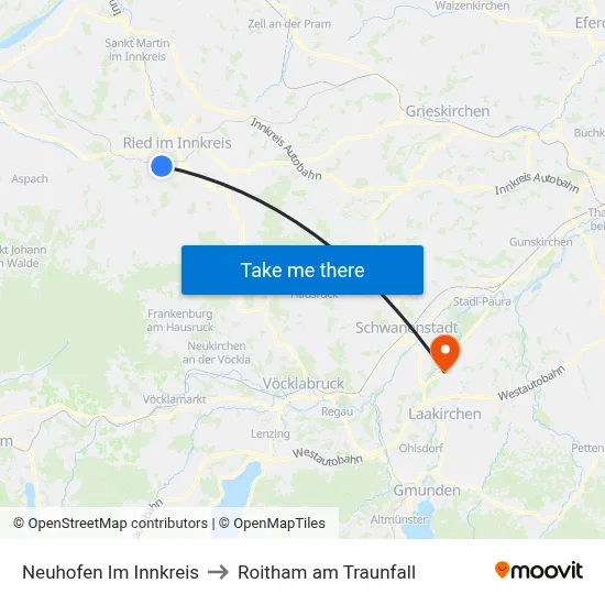 Neuhofen Im Innkreis to Roitham am Traunfall map