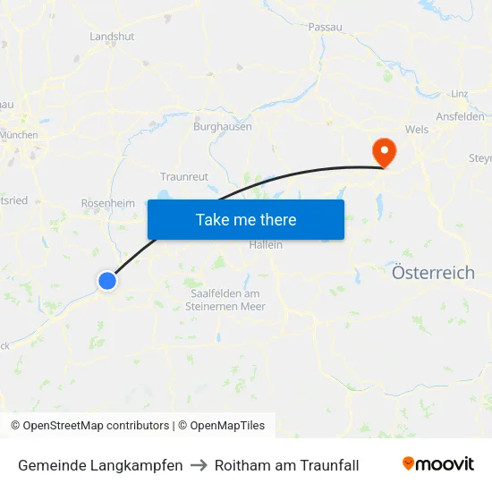 Gemeinde Langkampfen to Roitham am Traunfall map