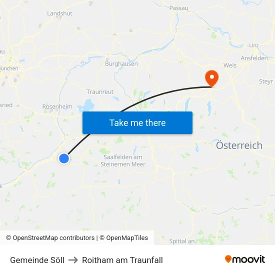 Gemeinde Söll to Roitham am Traunfall map