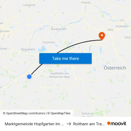 Marktgemeinde Hopfgarten Im Brixental to Roitham am Traunfall map