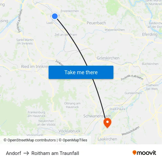 Andorf to Roitham am Traunfall map