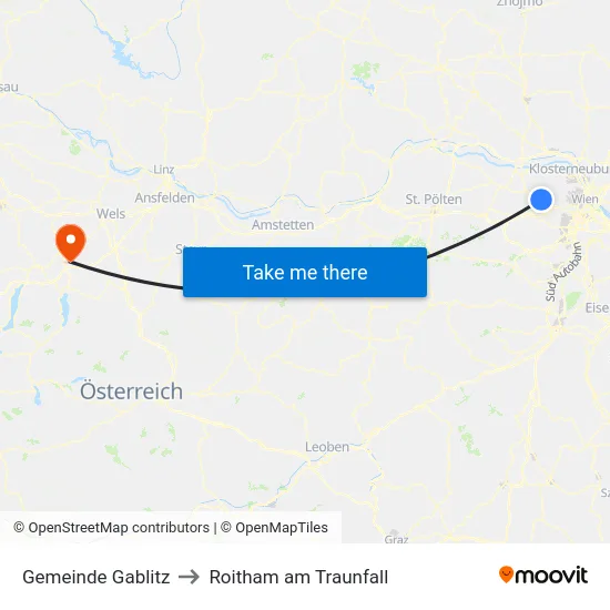 Gemeinde Gablitz to Roitham am Traunfall map