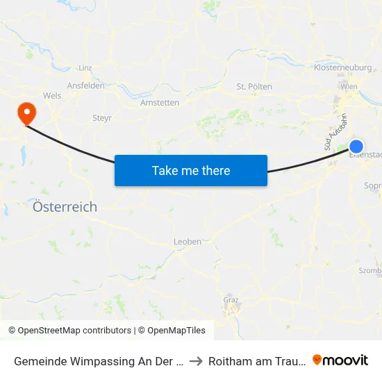 Gemeinde Wimpassing An Der Leitha to Roitham am Traunfall map
