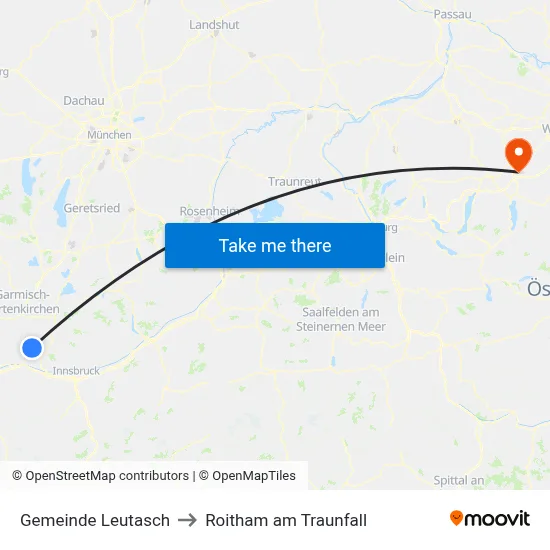 Gemeinde Leutasch to Roitham am Traunfall map