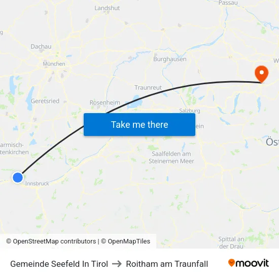Gemeinde Seefeld In Tirol to Roitham am Traunfall map