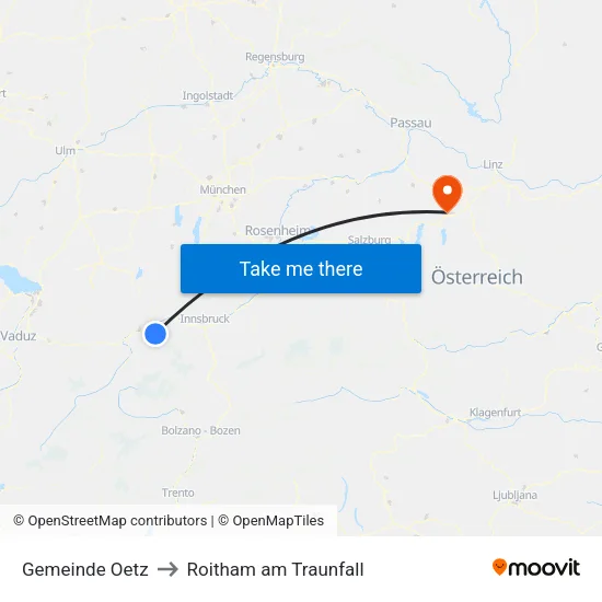 Gemeinde Oetz to Roitham am Traunfall map