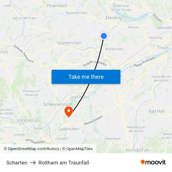 Scharten to Roitham am Traunfall map