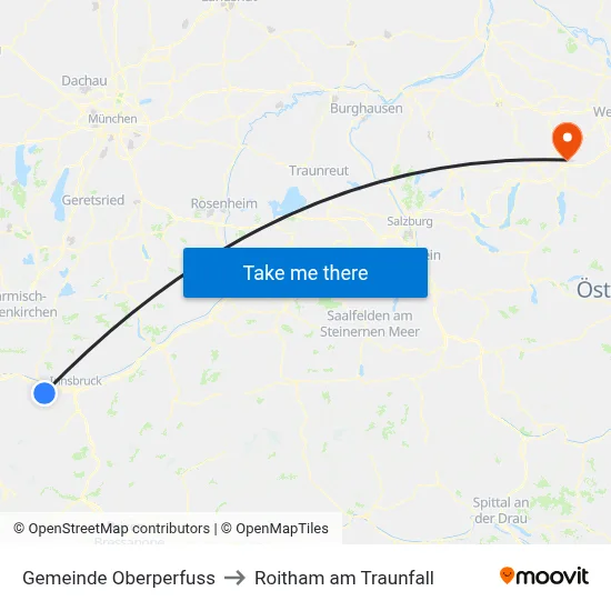 Gemeinde Oberperfuss to Roitham am Traunfall map
