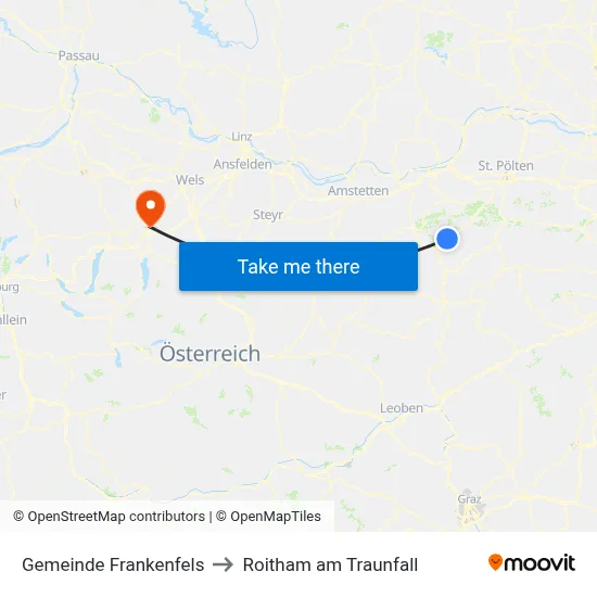 Gemeinde Frankenfels to Roitham am Traunfall map
