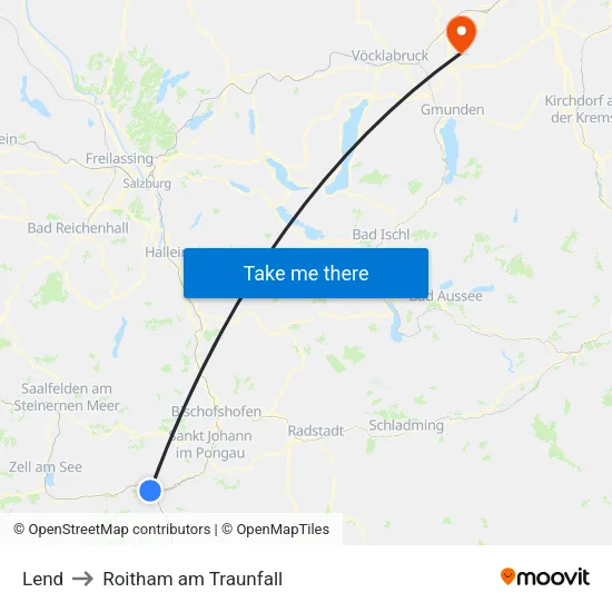 Lend to Roitham am Traunfall map