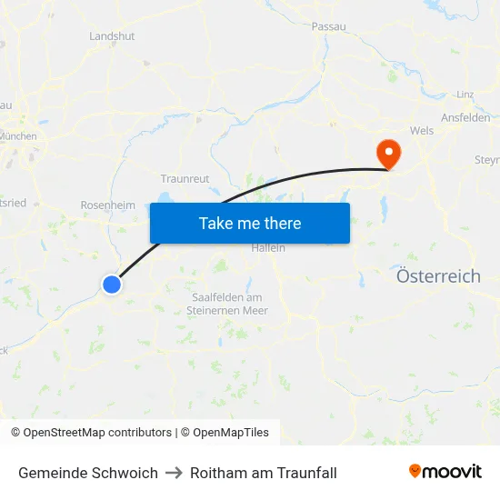 Gemeinde Schwoich to Roitham am Traunfall map