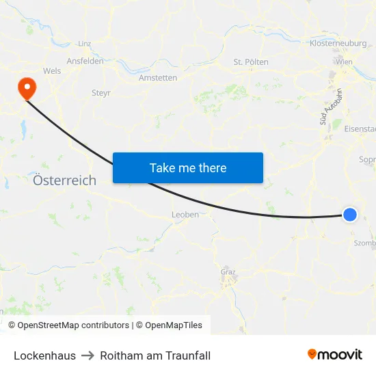 Lockenhaus to Roitham am Traunfall map