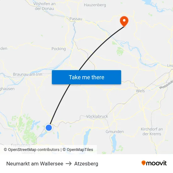 Neumarkt am Wallersee to Atzesberg map