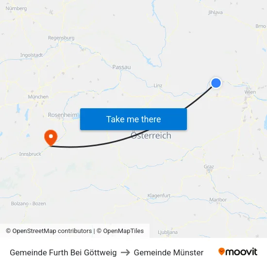 Gemeinde Furth Bei Göttweig to Gemeinde Münster map