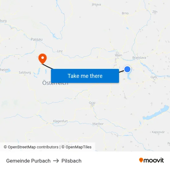Gemeinde Purbach to Pilsbach map