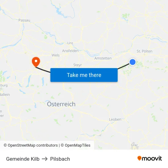 Gemeinde Kilb to Pilsbach map