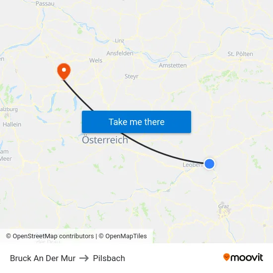 Bruck An Der Mur to Pilsbach map